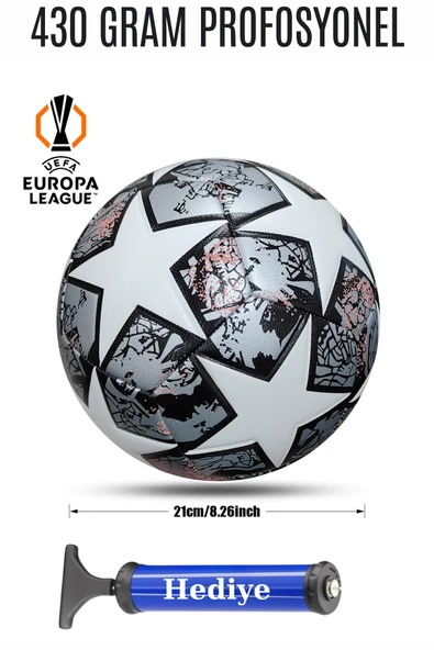 UEFA Şampiyonlar Ligi Futbol Topu 430 Gram Kaliteli Maç ve Antreman Pompa Hediyeli - 3