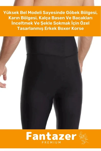 Özel Üretim Fit Görünüm Sağlayan Inceltici Rahat Atlet Ve Boxer Inceltici Erkek Korse 2'li Set - 3