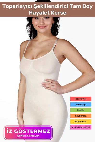 Dikişsiz Toparlayıcı Ayarlanabilen Beden Küçülten Toparlayıcı Şekillendirici Tam Boy Hayalet Korse ürün görseli