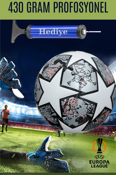 UEFA Şampiyonlar Ligi Futbol Topu 430 Gram Kaliteli Maç ve Antreman Pompa Hediyeli - 2