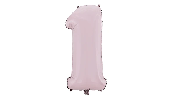 1 Rakam Mat Pembe Folyo Balon 26 inç 66 cm