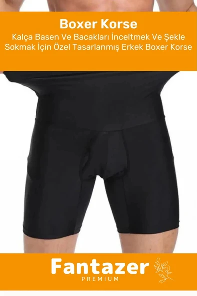 Özel Üretim Fit Görünüm Sağlayan Inceltici Rahat Atlet Ve Boxer Inceltici Erkek Korse 2'li Set - 4