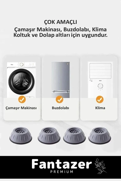 Yeni Sezon Gürültü Engelleyici Titreşim Önleyici Kauçuk Çamaşır Bulaşık Makinesi 8 Adet Ayak Pedi - 6