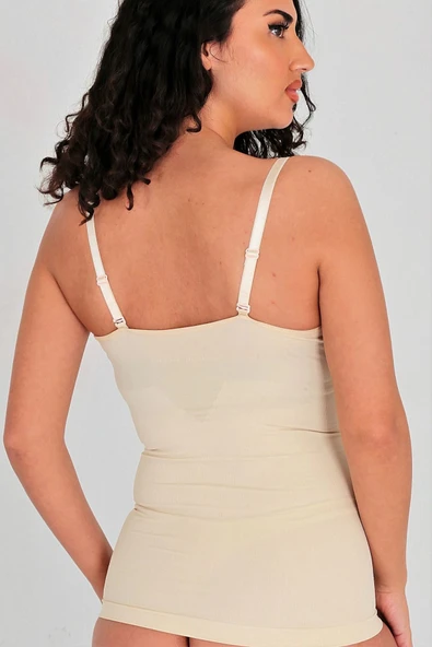 Vücut Şekillendirici Toparlayıcı Sıkılaştırıcı 2 Beden İncelten Askılı Gögüs Altı Ağraflı Bel Korse - Resim 3