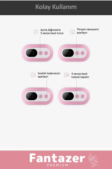 Premium Seri Özel Taşınabilir Titreşimli Sıcak Tutan Regl Ağrıları İçin Dijital Özel Gün Adet Kemeri - 4