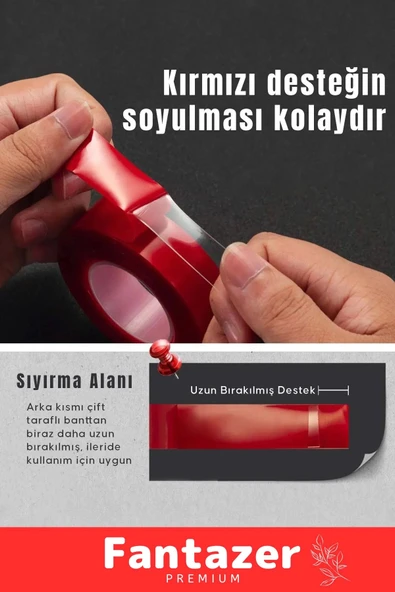Duş Pvc Lavabo Küvet Tezgah Süper Güçlü Duvar Çerçeve Taşıyıcı Çift Taraflı Nano Teknolojili Bant - 5