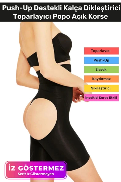 İz İç Göstermeyen Yüksek Bel Kayma Önleyen Silikonlu Rahat Kalça Popo Dikleştirici Toparlayıcı Korse ürün görseli