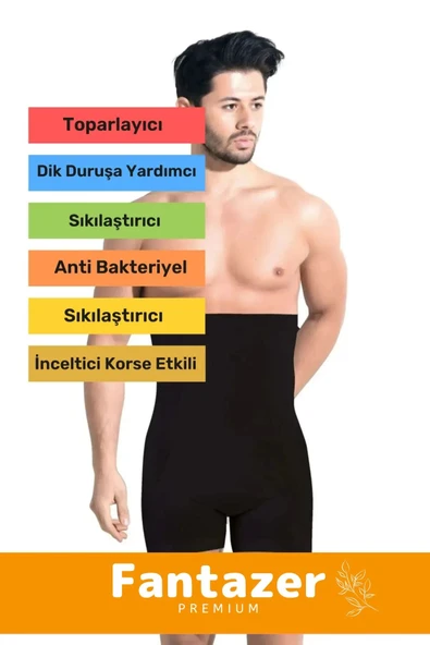 Özel Üretim Fit Görünüm Sağlayan Inceltici Rahat Atlet Ve Boxer Inceltici Erkek Korse 2'li Set - 2