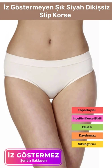 Yeni Sezon İnceltici Sıkılaştırıcı Toparlayıcı İz Göstermeyen Düşük Bel Siyah Dikişsiz Slip Korse ürün görseli 1
