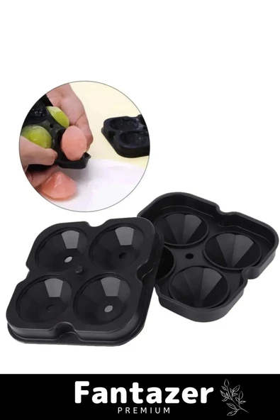 Özel Üretim 4 Gözlü Kırılmaz Esnek Silikon Kokteyl İçecek Elmas Şekilli Buz Yapma Kalıbı - 5