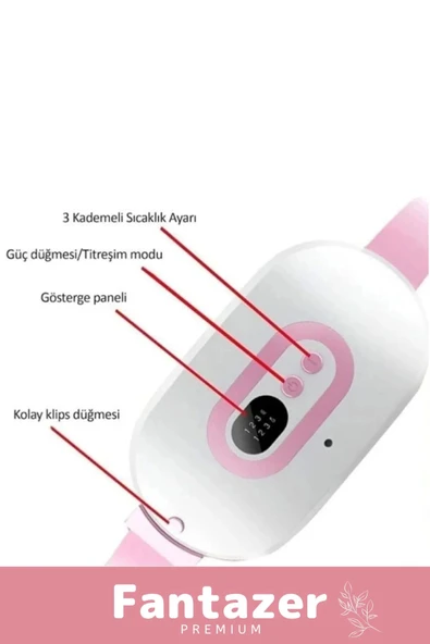 Premium Seri Özel Taşınabilir Titreşimli Sıcak Tutan Regl Ağrıları İçin Dijital Özel Gün Adet Kemeri - 3