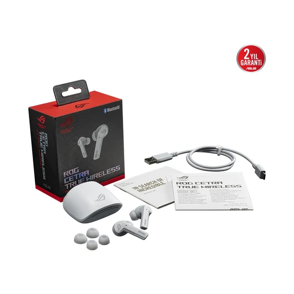 Asus Rog Cetra True Wireless Beyaz Bluetooth Oyuncu Kulaklık - 2