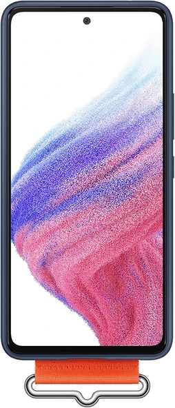 Samsung Galaxy A53 5G Kordonlu Kayışlı Silikon Kılıf Strap Cover, Lacivet - Resim 2
