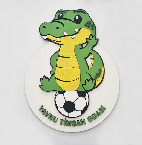 Taraftar Bursaspor BS Timsah Yeşil Beyaz Çocuk Bebek Yeni Doğan Kapı Duvar Dolap Süsü Hediye