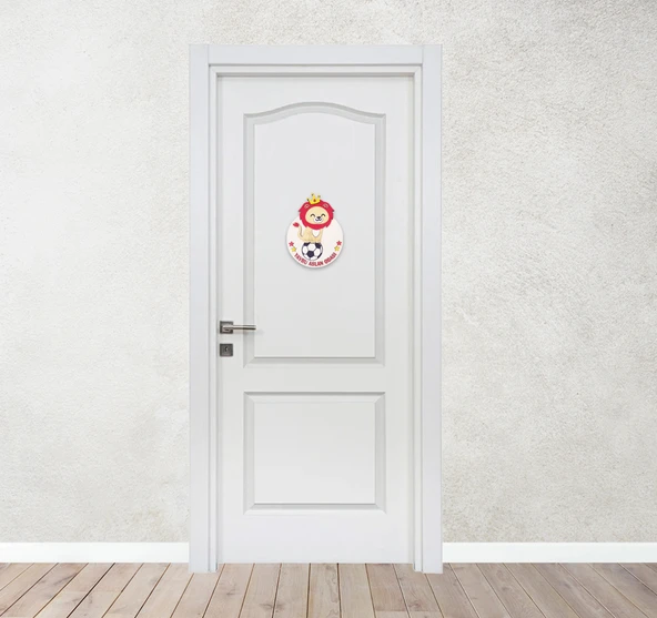 Taraftar Galatasaray GS Cimbombom Aslan Sarı Kırmızı Çocuk Bebek Yeni Doğan Kapı Duvar Dolap Süsü Hediye - 4