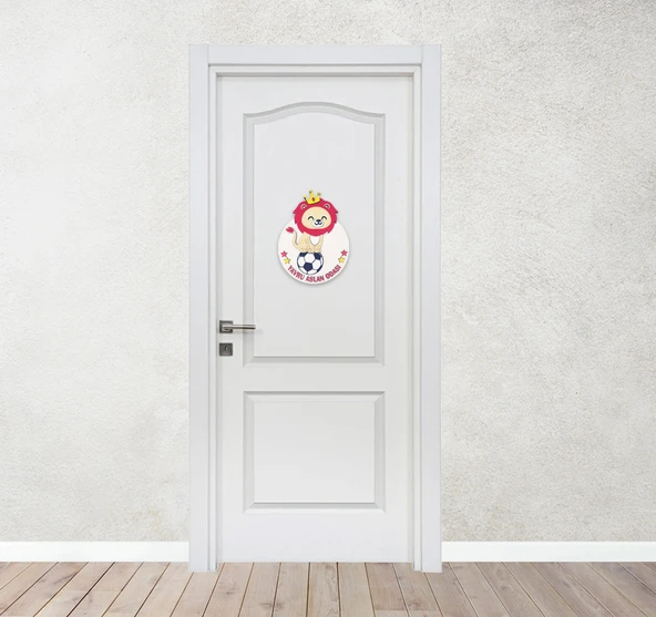 Taraftar Galatasaray GS Cimbombom Aslan Sarı Kırmızı Çocuk Bebek Yeni Doğan Kapı Duvar Dolap Süsü Hediye - 4