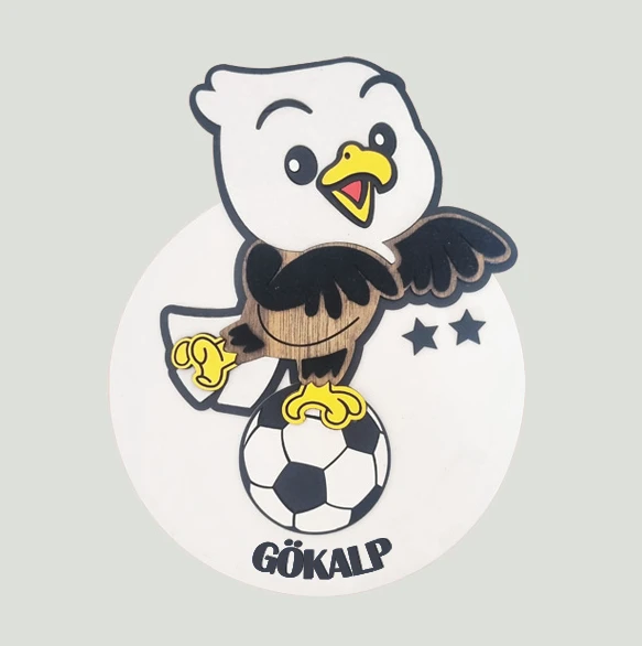 Taraftar Beşiktaş BJK Kara Kartal Siyah Beyaz Çocuk Bebek Yeni Doğan Kapı Duvar Dolap Süsü Hediye - 2