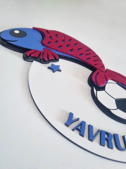 Taraftar Trabzon TS Hamsi Bordo Mavi Çocuk Bebek Yeni Doğan Kapı Duvar Dolap Süsü Hediye - 2