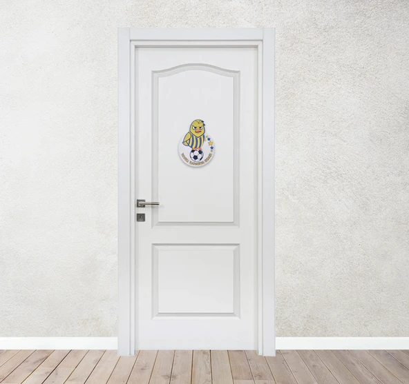 Taraftar FB Kanarya Sarı Lacivert Çocuk Bebek Yeni Doğan Kapı Duvar Dolap Süsü Hediye - 4