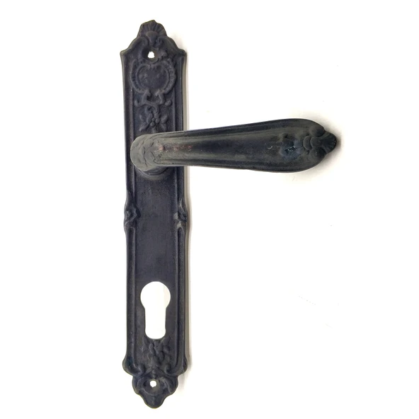 Antika Tarz Dekoratif Pirinç Çiçekli Oda Kapı Kolu - 240x40 mm, Oksit ürün görseli 1