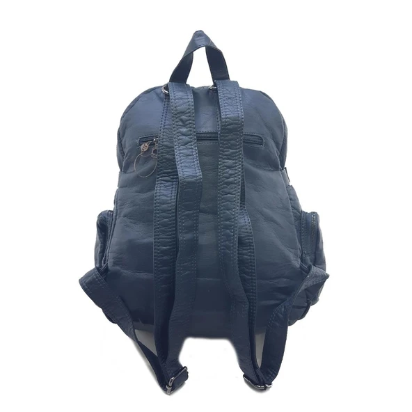 Y.S.Deri Kadın Sırt Çantası 35*25 Cm Vegan Deri Yıkama Suni Deri Yumuşak Doku Günlük Çanta - 11
