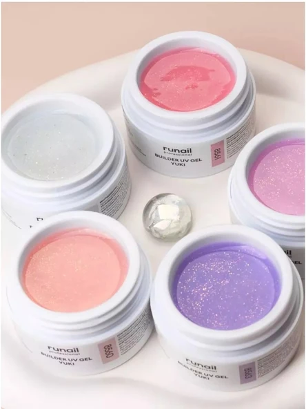 Runail Professional Protez Tırnak Jeli UV Builder Gel Yuki Açık Toz Pembe 15Gr. 8560 - Resim 5