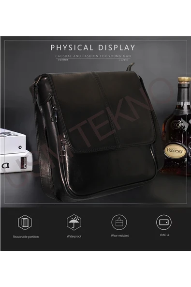Hakiki Gerçek Deri Erkek Askılı Omuz Çanta Postacı Çanta Evrak Tablet Çanta