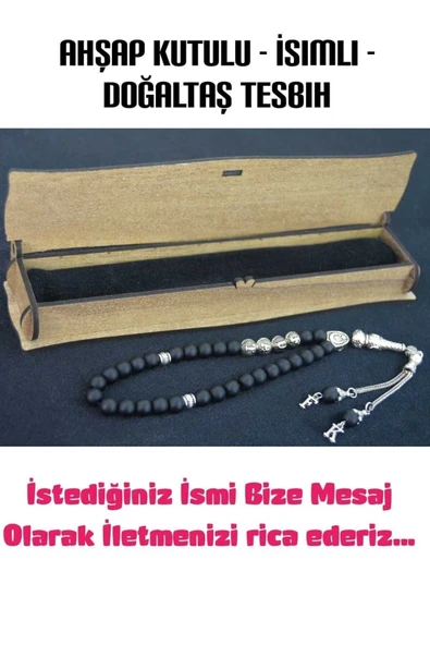 Kişiye Özel Isimli Tesbih - Oniks Doğal Taş Tesbih - Isimli Püsküllü Hediye Doğal Taş Tesbih- - 6