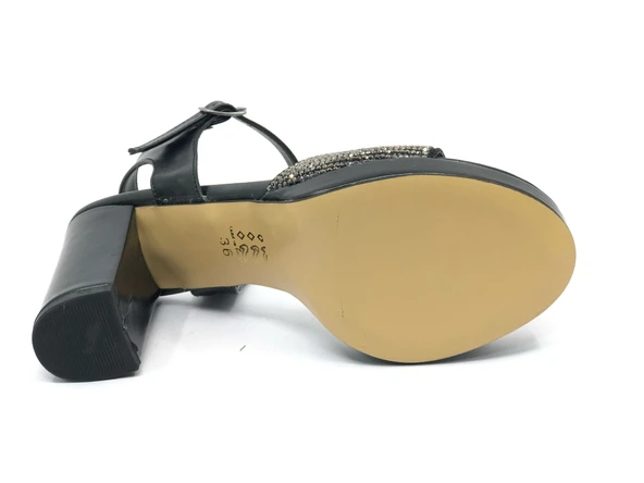 Feles Taşlı Platform Tek Bant Topuklu Kadın Abiye Ayakkabı - Resim 8