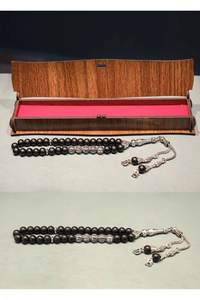 Kişiye Özel Isimli Tesbih - Oniks Doğal Taş Tesbih - Isimli Püsküllü Hediye Doğal Taş Tesbih- - 5