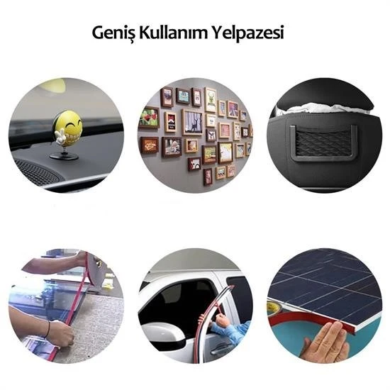 2 Metre Güçlü Yapışkanlı Çift Taraflı Slikon Pratik Şeffaf Bant - 4