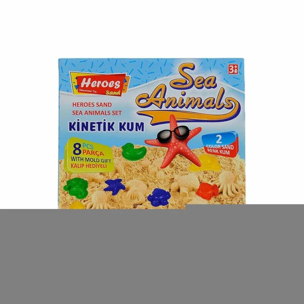 KUM-040 500gr Heroes Kinetik Kum Deniz Hayvanlı Kalıplı Set - Eren Oyuncak