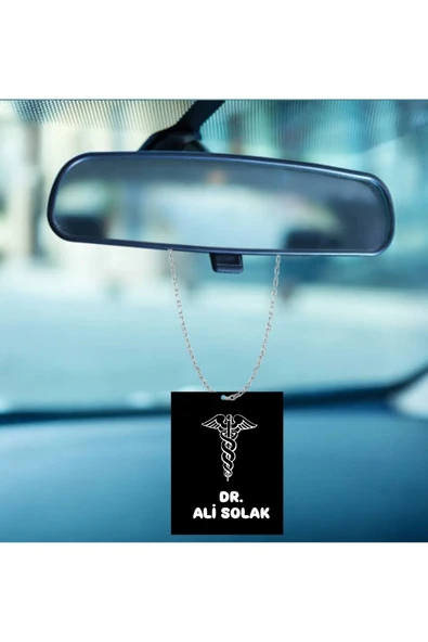 Dikiz Aynası Araba Süsü Kişiye Özel Doktor Hediye Görselli
