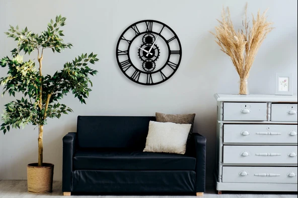 Eysa Ironpunk Dekoratif Metal Duvar Saat 50x50CM - 3