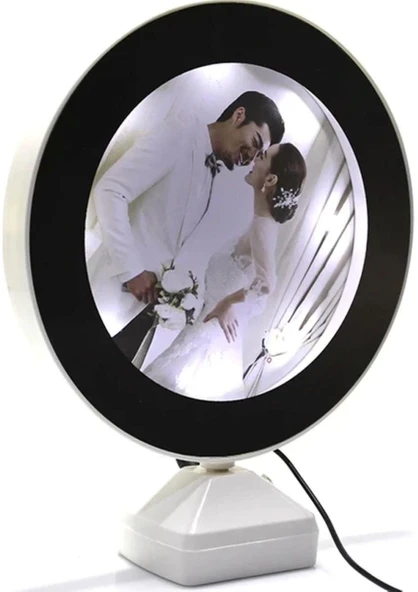 Led Işıklı Fotoğraflı oval Sihirli Ayna ürün görseli