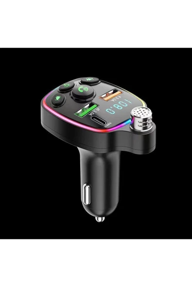 Bluetooth Araç Kiti Araç Fm Transmitter USB Type-C MP3 SD Kart Flash Için Uygun PD Çakmaklık Girişli - 7