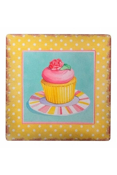 Decotown Duvar Panosu 40*40 Cup Cake Muffin Motifli Duvar Süsü - 4