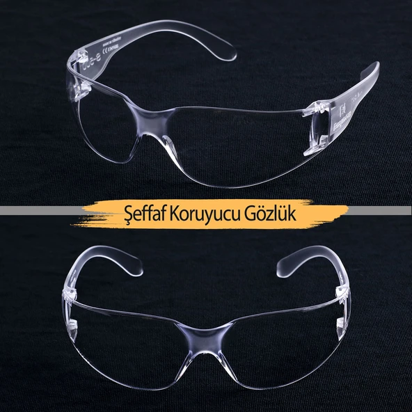 İş Güvenlik Güvenliği Gözlüğü Koruyucu Deney Laboratuvar Gözlük S500 Dinamik Şeffaf Ürünleri