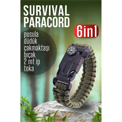 Survival Kit Paracord Kamp Kiti Hayatta Kalma Kamp Bilekliği