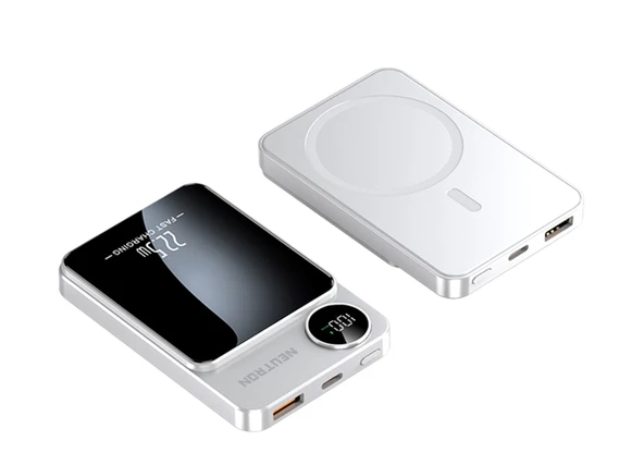 Neutron Dijital Göstergeli Taşınabilir Magsafe Wireless Hızlı Şarj Cihazı 5000 mAh Powerbank