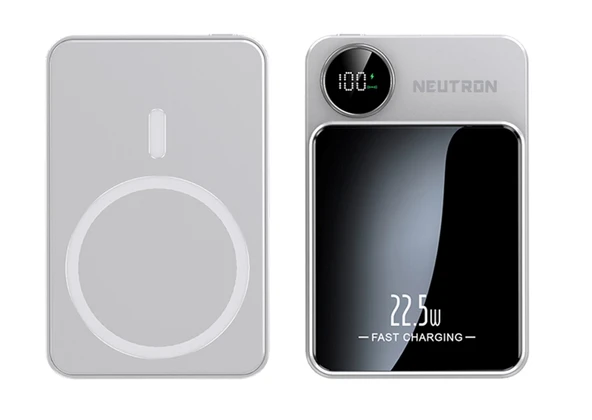 Neutron Dijital Göstergeli Taşınabilir Magsafe Wireless Hızlı Şarj Cihazı 5000 mAh Powerbank - 2