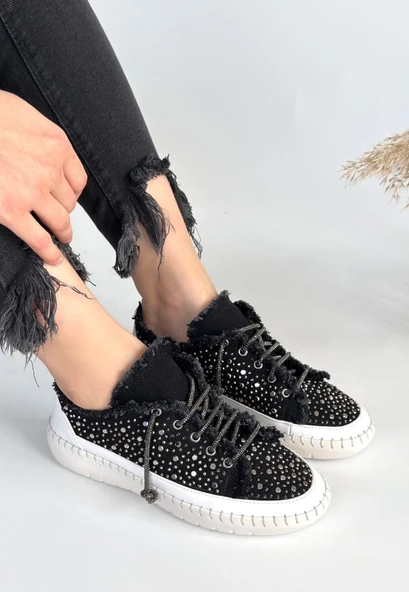 Guja Siyah Kot Bağcıklı Spor Ayakkabı - Resim 7