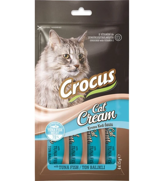 Crocus Ton Balıklı Sıvı Kedi Ödül Maması 15 gr x 4 Adet