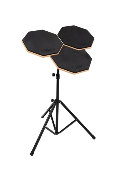 Bateri Davul Drum Pratik Çalışma Pedi ve Standlı Full Setup - 2