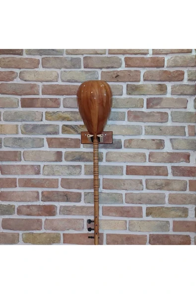 Sağlam Ahşap Bağlama Saz Cura Duvar Askısı Standı Ceviz - Koleksiyonculara Ozel - 6