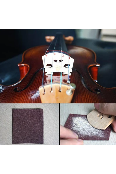 Keman Tel Takımı Reçine Rosin Köprü Susturucu Tum Aksesuarlar Bir Arada - 7