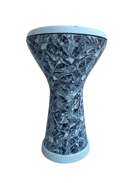 Profesyoneller Için Döküm Mısır Darbuka Ağırlık ( 4 Kg Geometrik Desen Gri ) Gigbag Çanta - 2