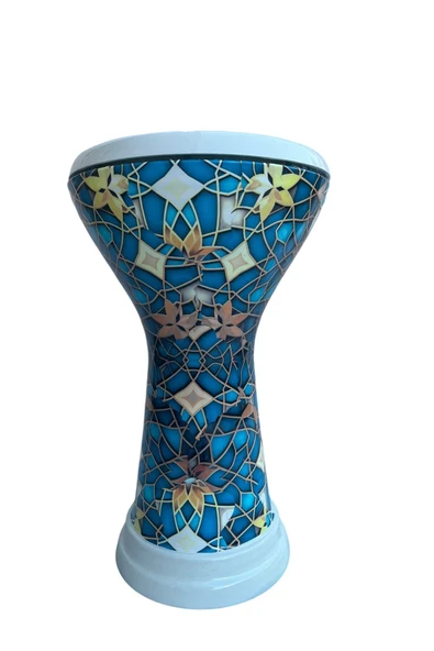 Profesyoneller Için Döküm Mısır Darbuka Ağırlık ( 4 Kg Mozaik Desen Turkuaz )