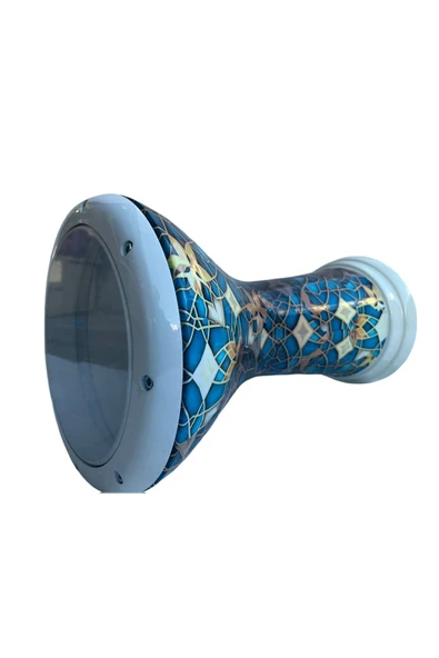 Profesyoneller Için Döküm Mısır Darbuka Ağırlık ( 4 Kg Mozaik Desen Turkuaz ) - 2