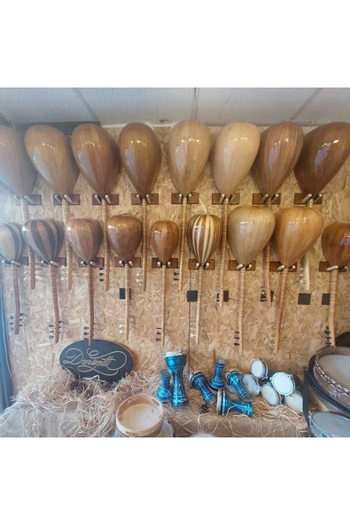 Naturel Ahşap Bağlama Saz Cura Duvar Askısı Standı Ceviz - Koleksiyonculara Ozel Saglam Ekonomik - 2